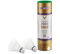 Volani da badminton Victor Nylon Shuttle 2000 Gold - White (6 Pack) striscia verde (fino a 19-29°C)