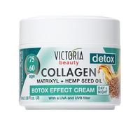 Victoria Beauty Crema per il collagene con acido ialuronico, crema viso anti invecchiamento con niacinamide e Matrixyl 3000, crema per gli occhi contro le rughe, idratante per il viso, 2 x 50 ml