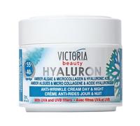 Victoria Beauty - Crema viso acido ialuronico con olio di jojoba, crema antirughe donna, microcollagene ed acido ialuronico oltre i 40 anni