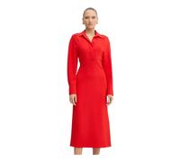 Victoria Beckham - Abito Midi a Maniche Lunghe con Collo a Polo - - Dresses - Donna - Rosso - XS