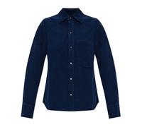 Victoria Beckham - Camicia di Velluto a Coste con Tasca - - Blouses & Shirts - Donna - Blu - S