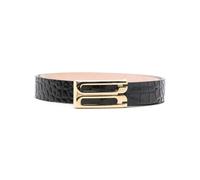 Victoria Beckham - Cintura in pelle nera effetto coccodrillo - - Accessories - Donna - Nero - 90 CM