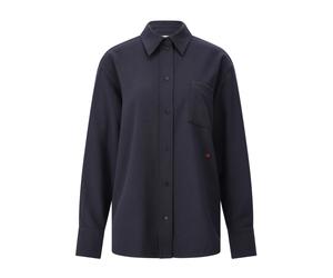 Victoria Beckham - Overshirt in Misto Lana Blu Scuro - - Blouses & Shirts - Donna - Blu - S