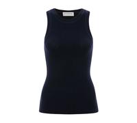 Victoria Beckham Top donna a coste senza maniche Blu L