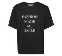 Victoria Beckham - Slogan Tee - Fashion Made Me Smile - - Tops - Donna - Nero - S
