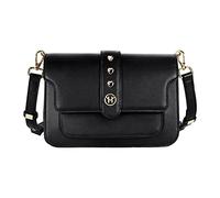 VICTORIA HYDE Borsa vintage con messaggio, per donna, vegana, in vera pelle, con tracolla, da donna, alla moda (Nero)