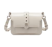 VICTORIA HYDE Borsa vintage con messaggio, per donna, vegana, in vera pelle, con tracolla, da donna, alla moda (Beige)