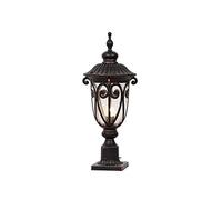 Victoria Industriale Retrò Colonna Luce Esterno Giardino Post Lanterna All'aperto Villa Apparecchio Lampada Da terra Patio Alluminio Pressofuso E27 Base Impermeabile Nero Bolla Vetro