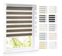 Victoria M. Eco Tenda a Rullo Doppia Giorno e Notte su Misura per Porte e Finestre, Montaggio con o Senza Fori, per Tutte le Stanze, Marrone-Cioccolato