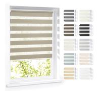 Victoria M. Eco Tenda a Rullo Doppia Giorno e Notte su Misura per Porte e Finestre, Montaggio con o Senza Fori, per Tutte le Stanze, Cappuccino