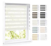 Victoria M. Eco Tenda a Rullo Doppia Giorno e Notte su Misura per Porte e Finestre, Montaggio con o Senza Fori, per Tutte le Stanze, Crema