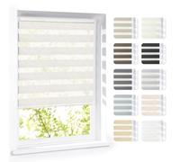 Victoria M. Eco Tenda a Rullo Doppia Giorno e Notte su Misura per Porte e Finestre, Montaggio con o Senza Fori, per Tutte le Stanze, Panna-Screziato