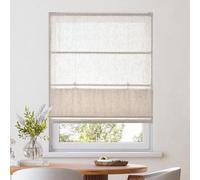 Victoria M. Ivora Tenda avvolgibile con guide in alluminio stabile, per finestre e porte, con cordoncino, facile da pulire, 70 x 130 cm, avorio melange