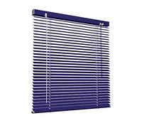 Victoria M. Tenda veneziana in alluminio da 25 mm per finestre e porte, senza preforatura, clip di serraggio incluse, 110 x 130 cm, Blu