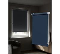 Victoria M. Tenebra Tenda a Rullo Oscurante, Montaggio con e senza Fori, Avvolgibile, Blu Scuro, 145 cm x 160 cm (Larghezza x Altezza)