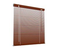 Victoria M. Veneziana in alluminio per finestre su misura in Legno Scuro (Colore del prodotto = colore delle lamelle), larghezza da 55 cm a 150 cm, colore e altezza a scelta