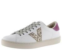 victoria Sneaker Berlin Effetto Pelle & Logo Glitterato & Retro in Crosta di Pelle 1126194 per Donna Fucsia 38