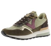 victoria Sneaker Luna Nylon & Pezzi in Crosta di Pelle & Suola Dentata 1156108 per Donna Kaki 40