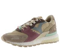 victoria Sneaker Luna Nylon & Pezzi in Crosta di Pelle & Suola Dentata 1156109 per Donna Beige 37