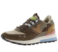 victoria Sneaker Luna Nylon & Pezzi in Crosta di Pelle & Suola Dentata 1156113 per Donna Chocolate 40