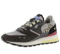 victoria Sneaker Luna Nylon & Pezzi in Crosta di Pelle & Suola Dentata 1156113 per Donna Negro 37