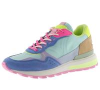 victoria Sneaker Luna Nylon & Pezzi Multicolori in Crosta di Pelle & Suola Dentata 1156110 per Donna Azul 37