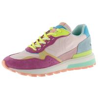 victoria Sneaker Luna Nylon & Pezzi Multicolori in Crosta di Pelle & Suola Dentata 1156110 per Donna Rosa 38