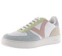 victoria Sneaker Madrid Effetto Pelle & Parti Multicolori in Camoscio & Punta Traforata 1258214 per Donna Celeste 38