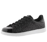 victoria Sneaker Tenis Glitter & Parti Metalliche & Lacci Abbinati 112558 per Donna Negro 37