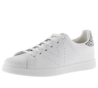 victoria Sneaker Tenis Pelle & Retro Glitterato & Logo Traforato 1125104 per Donna Antracita 39