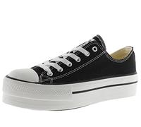 victoria Sneaker Tribu Tela & Doppio Plateau 1061100 per Donna Negro 39