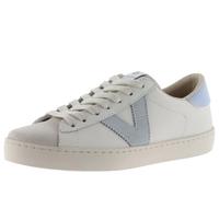victoria Sneaker Unisex Berlin Pelle & Pezzi A Contrasto & Punta in Crosta di Pelle 1126142 per Adulto Celeste 41