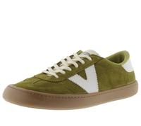 victoria Sneaker Unisex Olmo Crosta di Pelle Barefoot & Pezzi A Contrasto & Suola Caramello 1186103 per Adulto Oliva 37