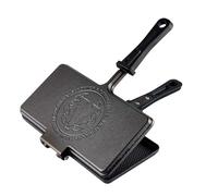 VICTORIA Tostiera in Ghisa Stagionata per Panini 27x14 cm, Piastra Doppia per Fornello e Campeggio, Cast Iron Antiaderente Naturale Senza PFOA