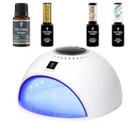 Victoria Vynn Gel Polish Set - Base, Top, Mega Base & Bright Coral - Include LED UV 84W - Perfetta preparazione e cura delle unghie (Champagne)
