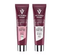 Victoria Vynn Master Gel UV LED Set da modellare gel acrilico Builder 60 g 04 Soft Pink & Gel da costruzione 60 g 03 bianco pieno - Gel per unghie in gel, trucco e rosa