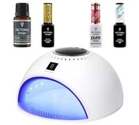 Victoria Vynn Pure Creamy Hybrid Set - Argento di lusso 8 ml + Top Gel Polish Oh! My Gloss 8 ml + Salon Nail Prep Specialist 300 ml + Base Gel Polish Mega Base Clear 15 ml (Forever Crimson)