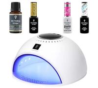 Victoria Vynn Pure Creamy Hybrid Set - LED UV 84 W, Mega Base, Salon Nail Prep, Oh! My Gloss Top Coat, Exemplary Red (Rose Time)