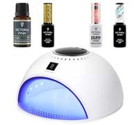 Victoria Vynn Pure Creamy Hybrid Set - LED UV 84 W, Mega Base, Salon Nail Prep, Oh! My Gloss Top Coat, Exemplary Red (Powdery Rose)