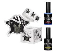 Victoria VYNN - Set di estensioni per unghie, 100 stampi per unghie nere, base build gel UV/LED e base acida per salone, set di estensioni professionali