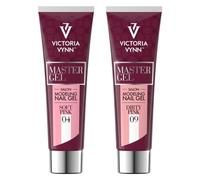 Victoria Vynn Set Master Gel UV LED gel per modellare acrilico: rosa sporco e rosa morbido, gel strutturante stabile per unghie in gel perfette, con gel per il trucco