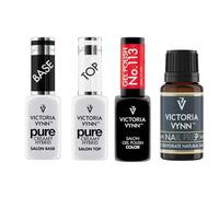 Victoria Vynn - Set per la cura delle unghie Pure Creamy Hybrid Base & Top 8 ml, gel polish 113 King of Red 8 ml, salon Nail Prep 15 ml, ideale per manicure e pedicure