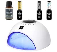 Victoria Vynn Set unghie - LED UV 84 W, Nail Prep, Mega Base, Top Gloss Hybrid Gel Polish 187 - Set completo per manicure (Hollywood Mist)