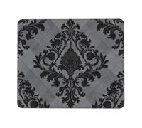 Victorian Damask Black And Gray Decorative Pattern Mousepad Piccolo Tappetino per Mouse Antiscivolo Mouse Pad per Casa Laptop Computer 25X30Cm
