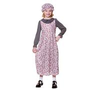 Victorian Girl Florence Cameriera Vestito IN Maschera Bambine Libro Giorno Età