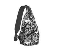 Victorian Goth Gothic Skull Damask Donna Uomo Crossbody Bag Regolabile Borsa Monospalla Piccolo Borsello Tracolla Per Escursionismo Sportiva Campeggio