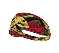 Victorian Gothic Skull Rose Donna Uomo Fasce Per Capelli Assorbente Fascia Capelli Elastica Fascia Sportiva Per All'Aperto Corsa Fitness