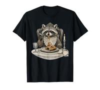 Victorian Raccoon Pizza Gothic Humor Maglietta
