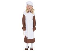 Victorian School Girl Libro Giorno Costume Scarsa Ragazze Cameriera Età 4-12