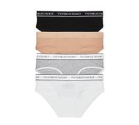 Victoria's Secret Biancheria intima da donna in cotone con logo, mutandine a copertura moderata per donne, confezione multipla (XS-XXL), Confezione da 4 multi, Medium